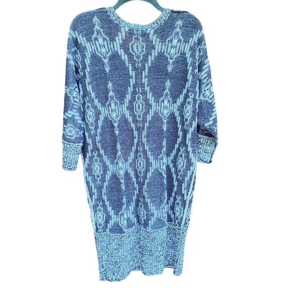ROXY Sweater Tunic Dress Large L Marled Gray Knit V-Neck 3/4 Sleeve Cotton Blend - Picture 3 of 11